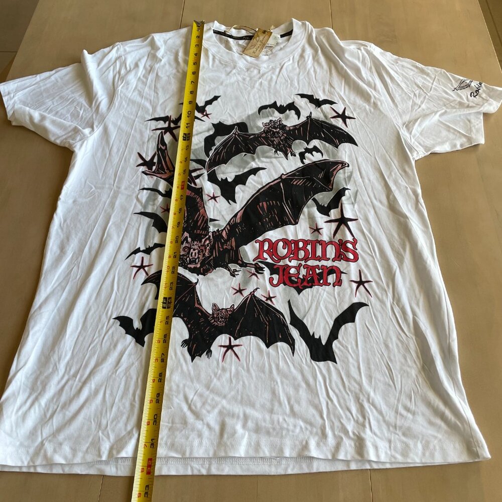 NEW Robin's Jeans Men's Bat White T-Shirt, Cotton/Modal - Size XL - Picture 7 of 12